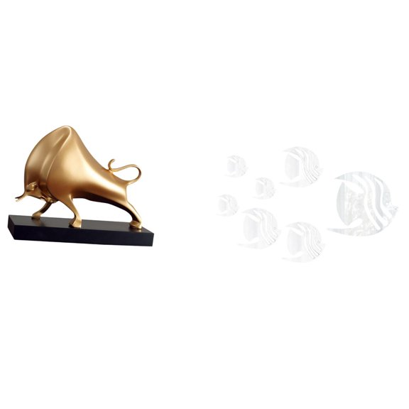 Abstract Ox Figurine Bull Sculpture Home Decor Acrylic Resin Material for Bedroom Living Room Study Room Decoration