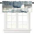 thumbnail image 1 of Abstract Paint Art Graffiti Valance Curtains for Kitchen Blue and Gray Window Valances Modern Window Treatment Rod Pocket Valance for Bedroom Bathroom Decor,1 Panel, 54" x 18", 1 of 1