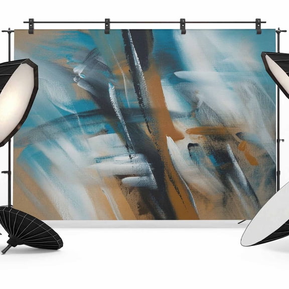 Abstract Paint Art Photography Backdrop 7x5FT, Blue Classic Orange Retro Texture Photo Backdrops, Background for Photography Studio Photo Studio Background, Back Drop for Photoshoot