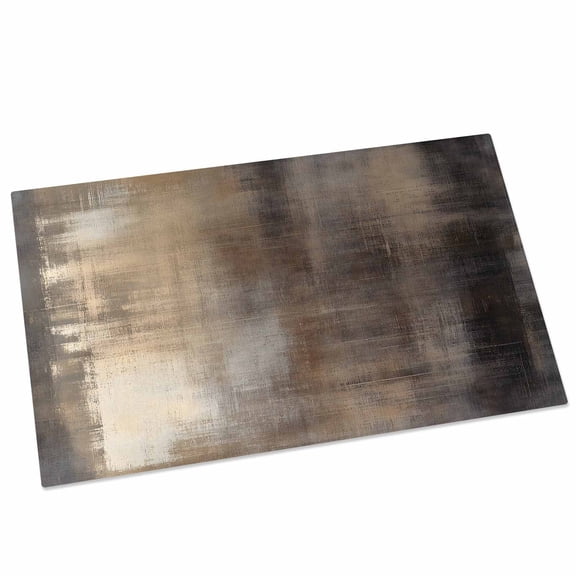 Abstract Paint Door Mat 16x24 Inch Retro Brown Gradient Mottled Art Entryway Rug with Non-Slip Rubber, Front Door Rug Indoor Floor Mats for Living Room Bathroom Bedroom Home Office