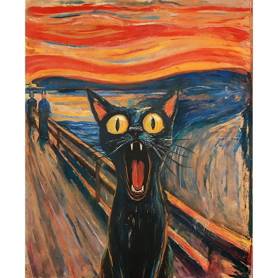 Abstract Paint by Numbers Kit The Scream Cat Paint by Numbers