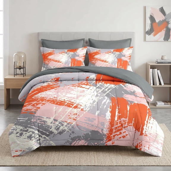 Abstract Paint Queen 7-Piece Bedding Set Bedroom Decor