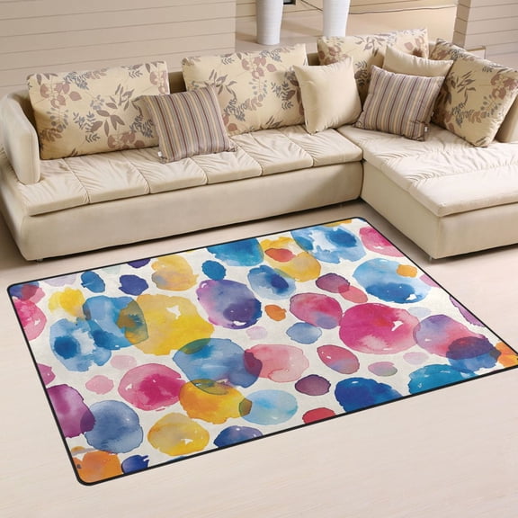 Abstract Paint Spots Area Rug Washable Floor Carpet Mat 60 x 39 inch for Bedroom Living Room Kids Room Home Decor