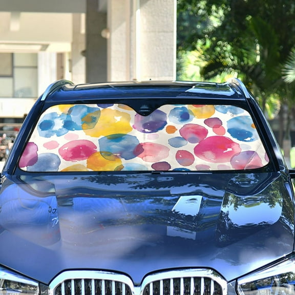 Abstract Paint Spots Automotive Front Car Windshield Sun Shade Reflector Foldable for Front Fit for Cars Truck SUVs