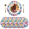 thumbnail image 1 of Abstract Paint Spots Black Round Placemats Plate Mats 15 Inch Non-Slip Heat Resistant Washable PVC Set Indoor for Kitchen Dining Table 1PC, 1 of 6