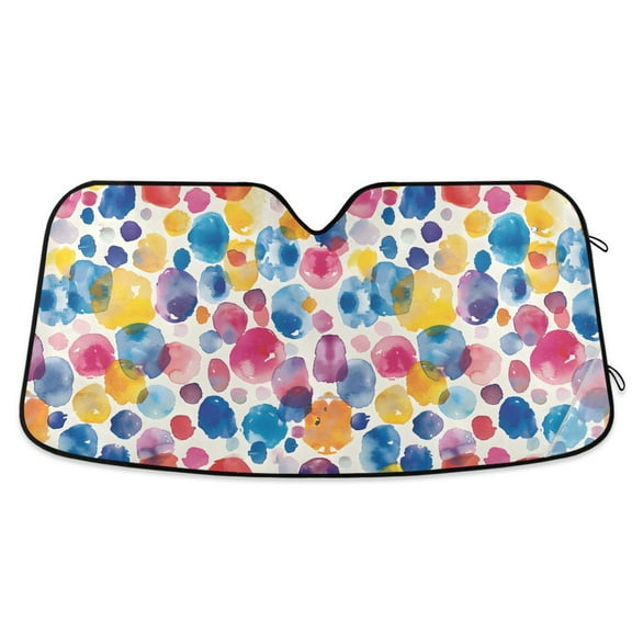 Abstract Paint Spots Car Windshield Sun Shade Foldable Car Front Window Visor Heat and UV Protection 53x23.5