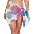 thumbnail image 1 of Abstract Paint Spots Women Coverups Beach Cover Up Chiffon Swimsuit Bikini Wrap Short Skirt Beach Slit Tie Waist, 1 of 8