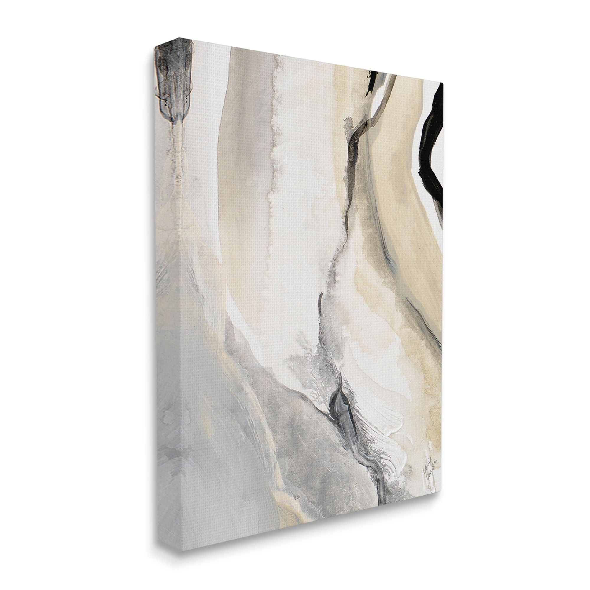 Stupell Industries Abstract Paint Strokes Fluid Beige Movement,36 x 48,Designed by Lanie Loreth