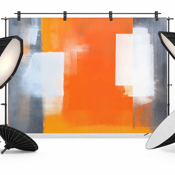 Abstract Paint Texture Backdrop for Photography, Retro Orange Gary Oil Painting Photo Backdrop Portrait Background Party Banner Photo Backgrounds for Studio Booth Props, 7x5ft