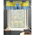 Abstract Painting Art Style Blue Yellow Window Valances, Valances for