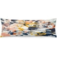 thumbnail image 1 of Abstract Painting in Modern Fresh Colors Navy, Orange, Pink, Cream, White, and Gold Body Pillow Cover Soft Long Pillow Case Protector with Zipper Large Cushion Covers Farmhouse Decorative Bedding for, 1 of 6