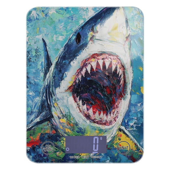 Abstract Painting Of A Shark Food Scale Digital Kitchen Scale Waterproof Grams Ounces lbs for For Baking and Cooking