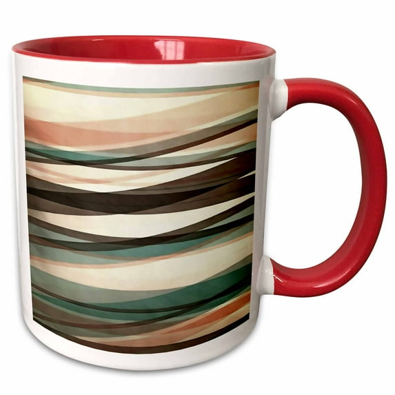 3drose, Abstract Painting of Transparent Tissue Paper Layers, 15oz Two-tone Red Mug