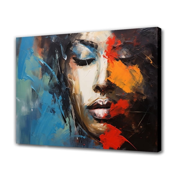 Abstract Painting Portrays Close-Up Of a Woman's Face Poster Decorative Painting Canvas Wall Art Living Room Posters Bedroom Painting,Frame-style,28×41inch (70×105cm)