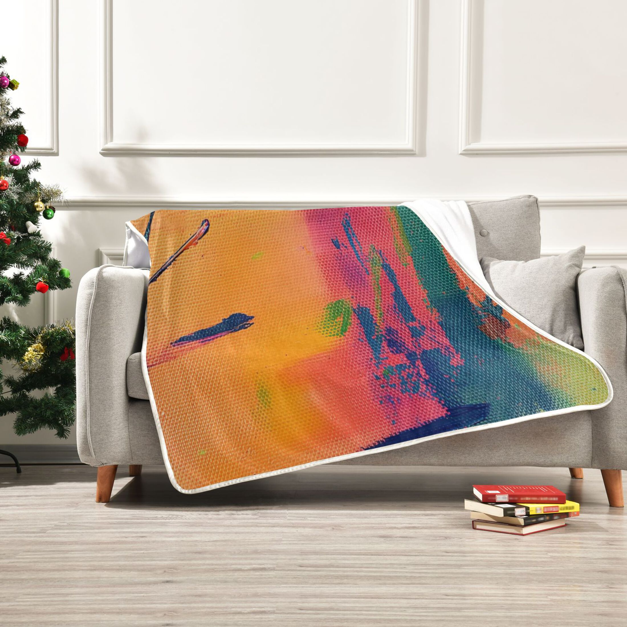Photo inspiration: Abstract Painting With Bold Brushstrokes Blanket Bed Throws Soft Cozy Photo Inspiration