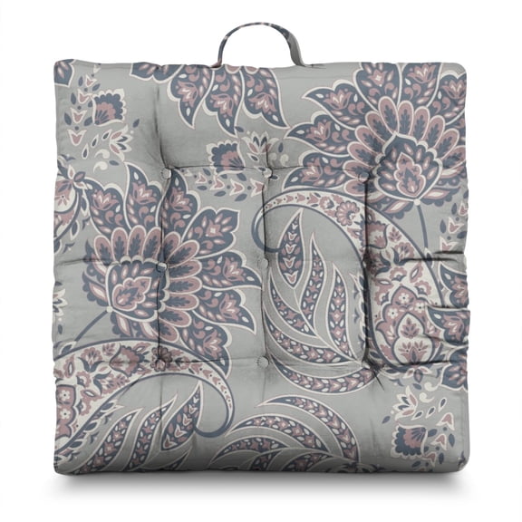 Abstract Paisley Art Floor Pillow – 22x22 Inch Large Cushion, Dutch Velvet, Soft Support for Meditation, Yoga & Home Decor (Artistic Print)