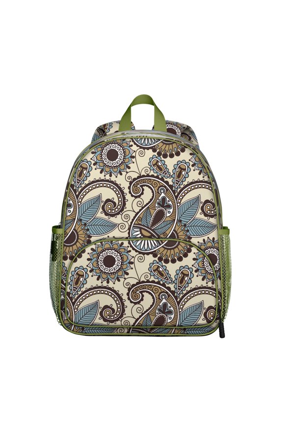 Abstract Paisley Art Students Backpack - Decorative Mandala Inspired Exotic Paisley Artwork, Lightweight Durable Oxford Fabric Comfortable Dual Shoulder Support