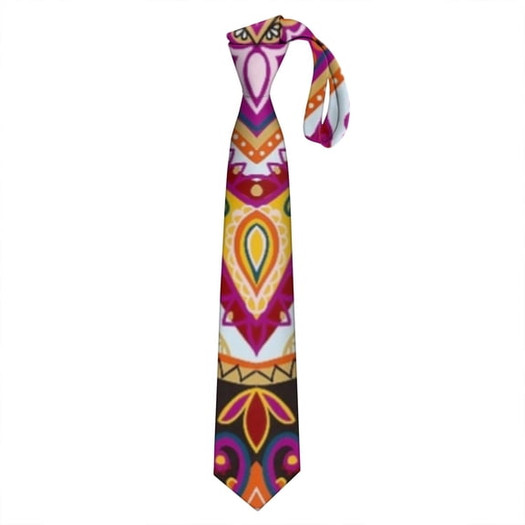 Abstract Paisley Art Tie - Decorative Satin Formal Necktie for Men, Elegant & Universal Fit