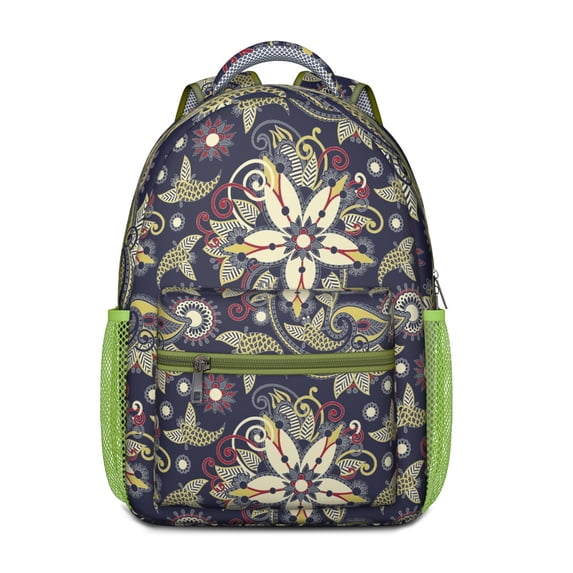 Abstract Paisley Art Waterproof Backpack - Lightweight Vintage Design for College Students & Commuters