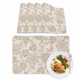 Abstract Paisley Pattern Leather Placemats Set of 4, 12x18 Inch ...