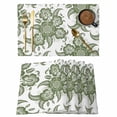 thumbnail image 1 of Abstract Paisley Pattern Placemats Set of 8, Retro Green Ethnic Flowers Tribal Non-Slip Place Mats Washable Table Mats for Kitchen Dining Table Decorations Indoor/Outdoor, 1 of 9