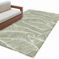 thumbnail image 1 of Abstract Palm Leaf Area&nbsp;Rug 4x6ft Green Tropical Plant Modernism Non-Slip&nbsp;Washable Square&nbsp;Rugs Soft Felt Indoor Floor Mat for Bedroom Kitchen Living Room Bathroom, 1 of 9