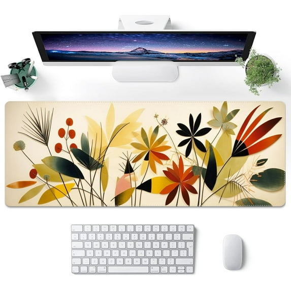 Abstract Palm Mouse Pad for Desk, Aesthetic Mouse Pad, Gaming Modern Mouse Pad, Non-Slip Rubber Base, Big Extended Desk Protector for Home Office, 31.5\u201dx11.8\u201d (Boho)
