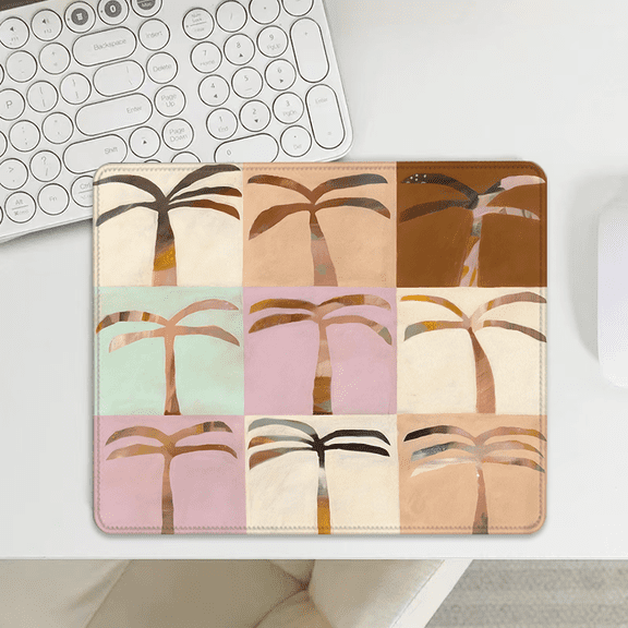 Abstract Palm Tree Design Mouse Pad 9.44 x 7.87 Inches - Boho Style for Office and Gaming