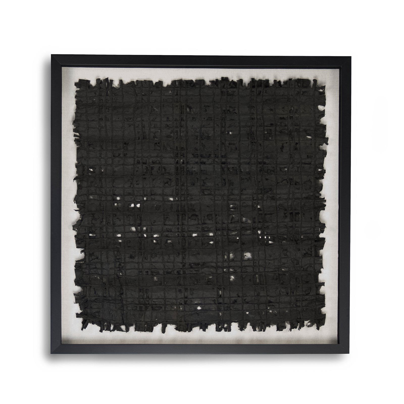 Black Abstract Paper Art in Shadowbox Frame