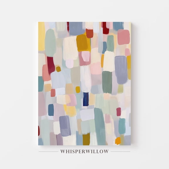 Abstract Pastel Blocks Wall Art, Modern Minimalist Decor, Contemporary De, Joyful Patterns Wall Decor Home Decor, 8x12 UNFRAMED