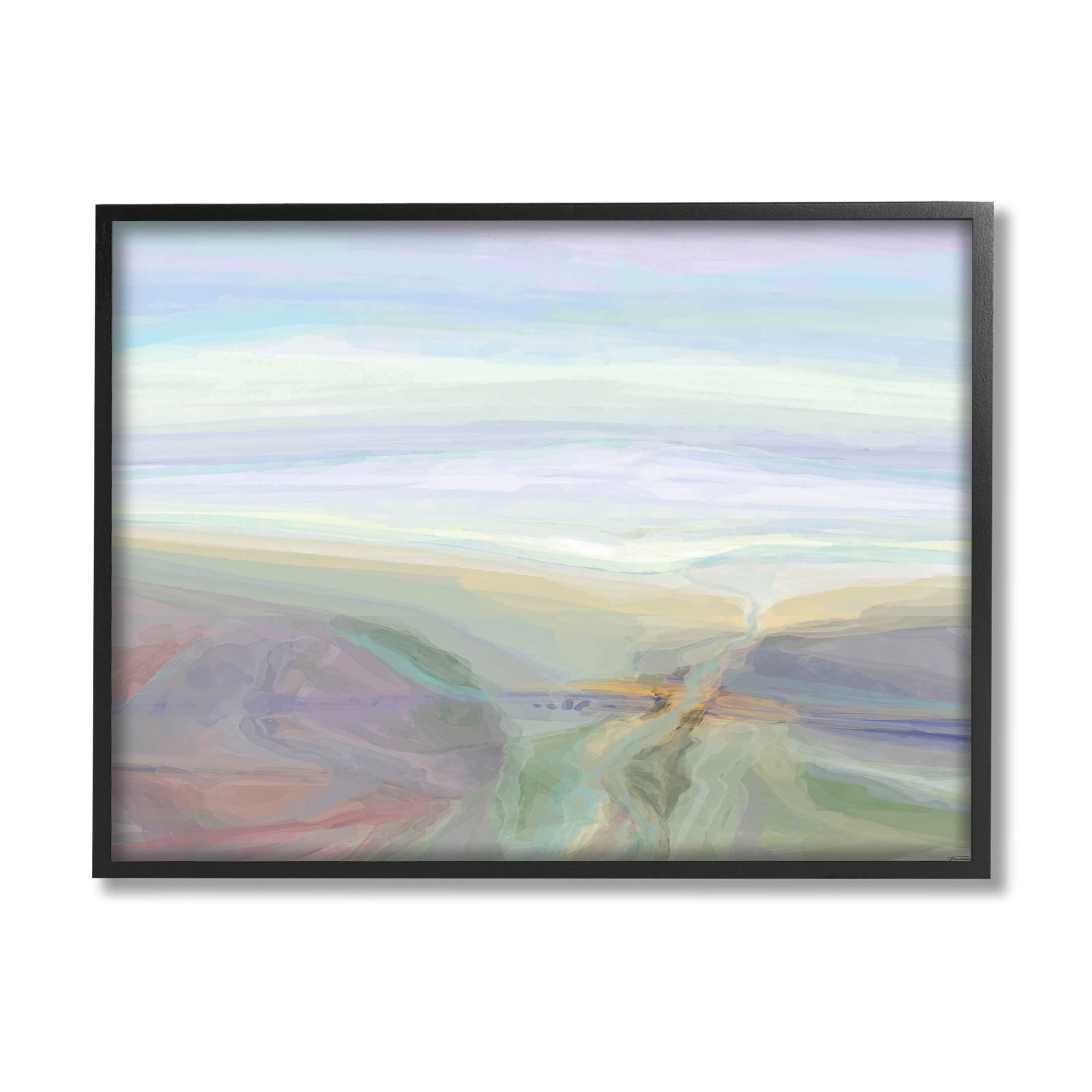 Abstract Pastel Canyon Landscape Abstract Graphic Art Black Framed Art Print Wall Art