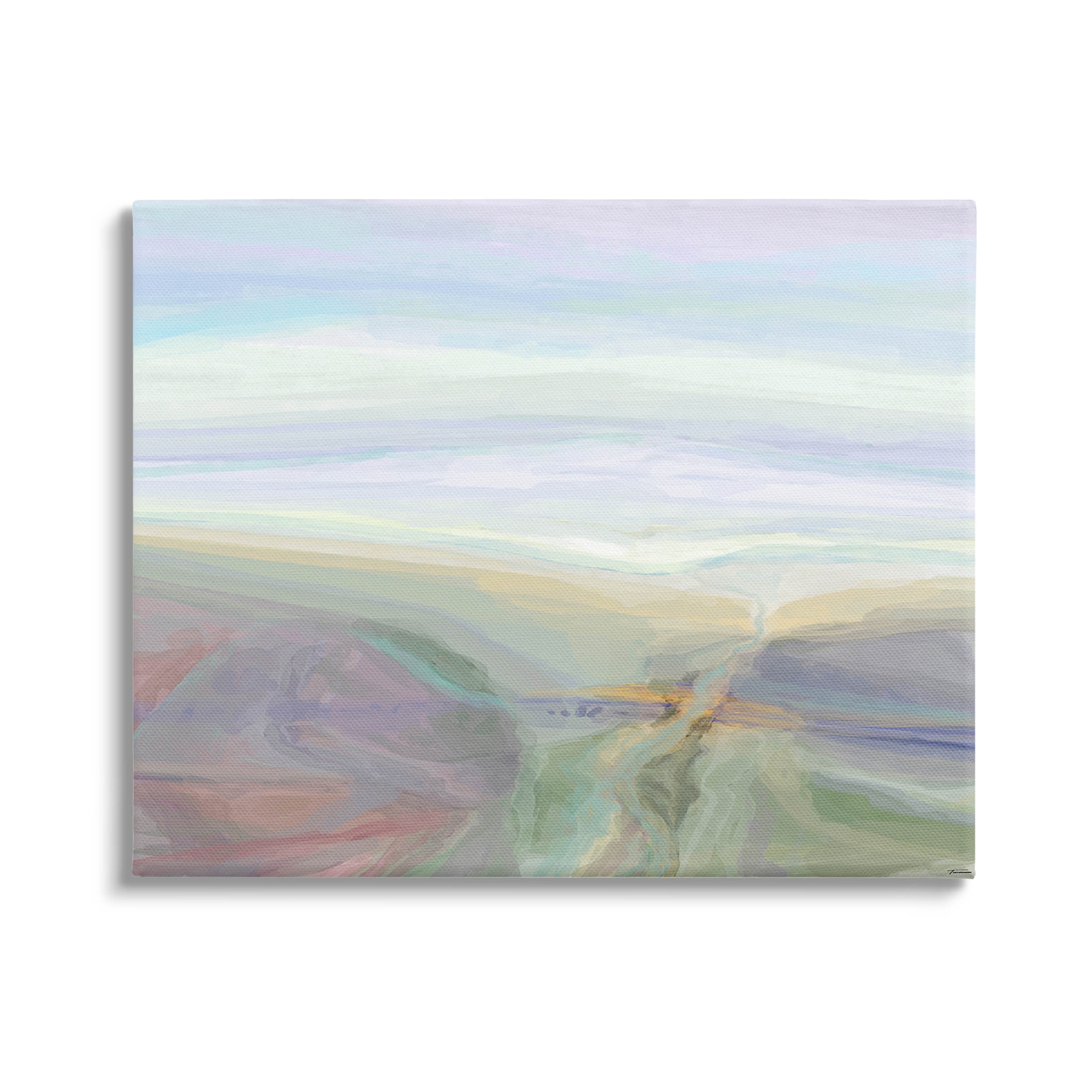 Abstract Pastel Canyon Landscape Abstract Graphic Art Gallery Wrapped Canvas Print Wall Art