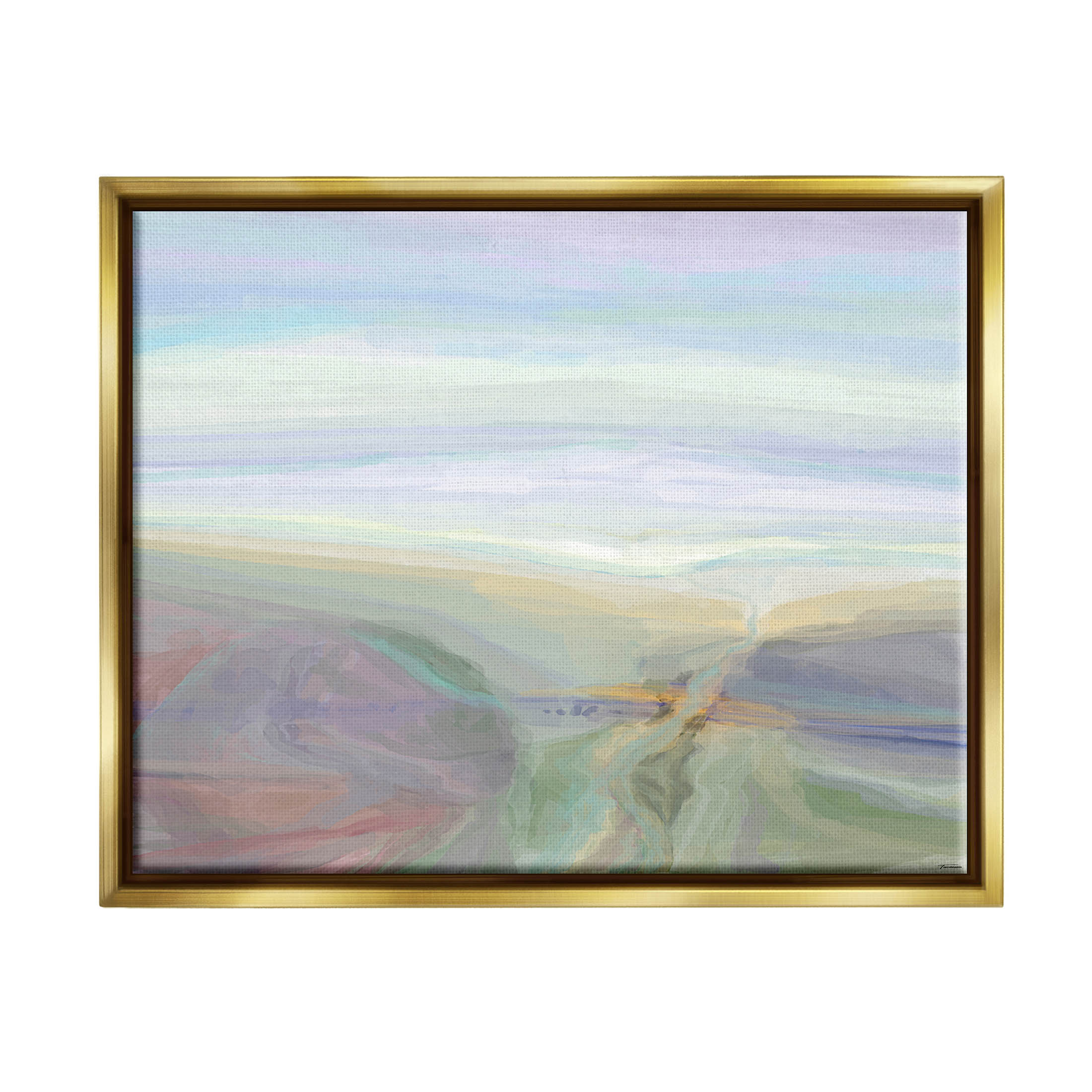 Abstract Pastel Canyon Landscape Abstract Graphic Art Metallic Gold Framed Art Print Wall Art