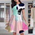thumbnail image 1 of Abstract Pastel Paint Strokes Art Women's Classic Swing Skater Dress Casual Work Party Cocktail Dresses, 1 of 6