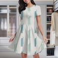thumbnail image 1 of Abstract Pastel Vertical Line Pattern Women's Classic Swing Skater Dress Casual Work Party Cocktail Dresses, 1 of 6