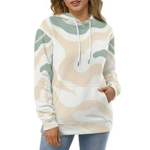 Abstract Pastel Wavy Design Background Oversized Hoodies For Woman Pullover With Pocket Comfortable Fation Pullover Hoodie S-5XL