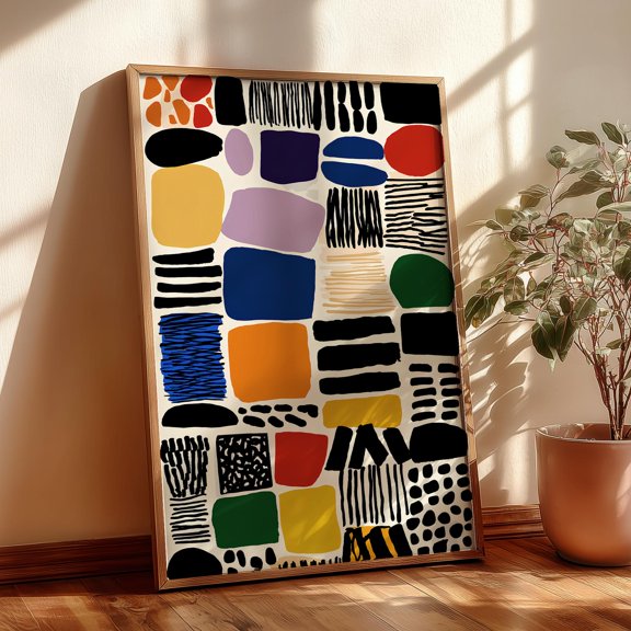 Abstract Pattern Art Colorful Pattern Print Wall Art Home Decor Gift Idea Geometric