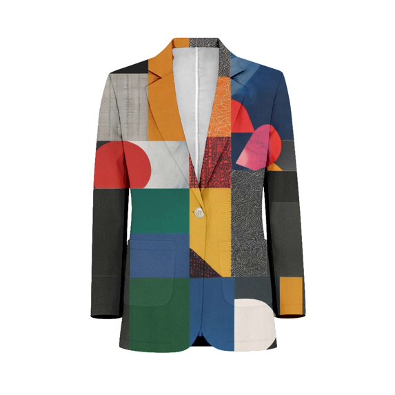 Abstract Pattern Collage Mens Suits Shawl Collar Slim Fit Suit Mens ...