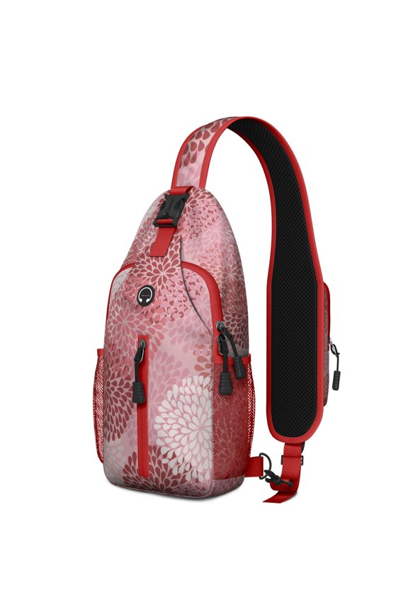 Abstract Pattern Crossbody Daypack Artistic Ethnic Travel Sling Bag for Students and Daily Commutes