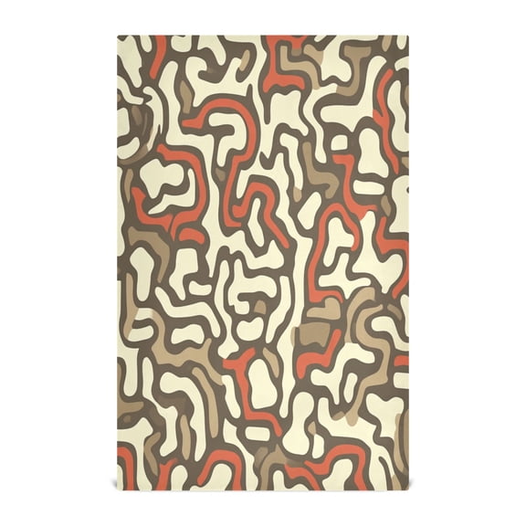 Abstract Pattern Design Decorative Waffle Towel Kitchen Dishcloth 28x18in Multi-Use Tea Towel