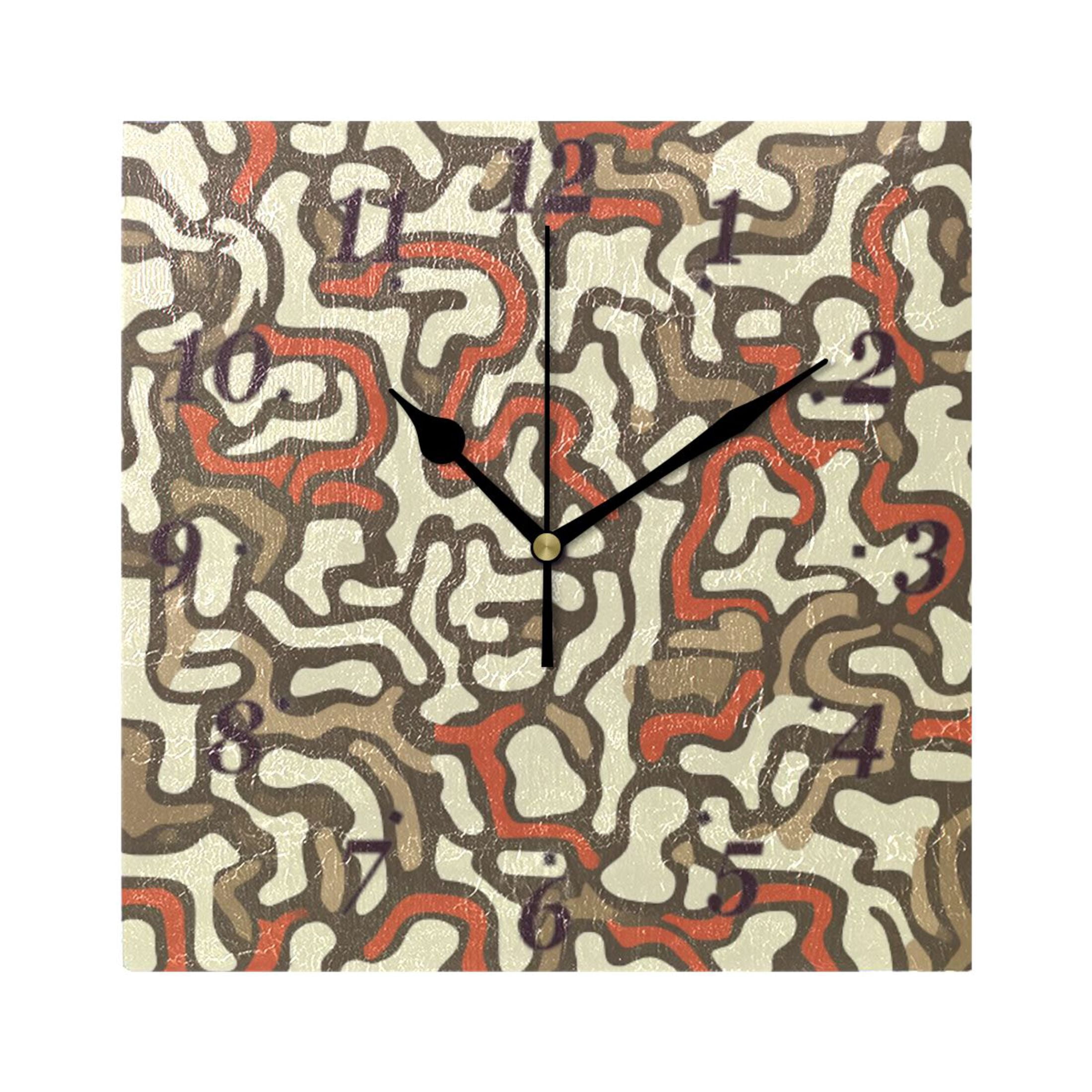 Square Clock Annotation Abstract Pattern Design Wall Clock Square Clock Decoration Creative ...