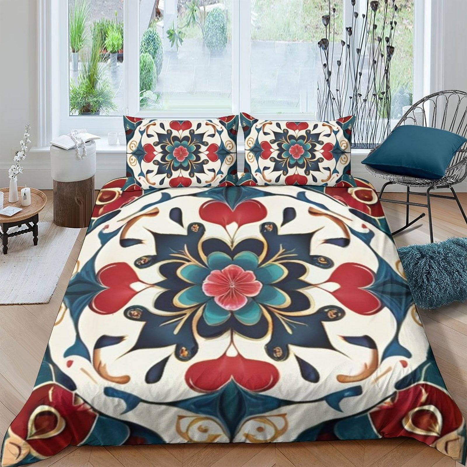 Abstract Pattern Duvet Cover Set Bohemian Style Bed Cover Set Girls