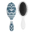 thumbnail image 1 of Abstract Pattern Hair Brush with Wooden Handle, Colorful Boho Style Soft Bristle Paddle Detangler for Curly, Straight, Wavy Hair, 1 of 8