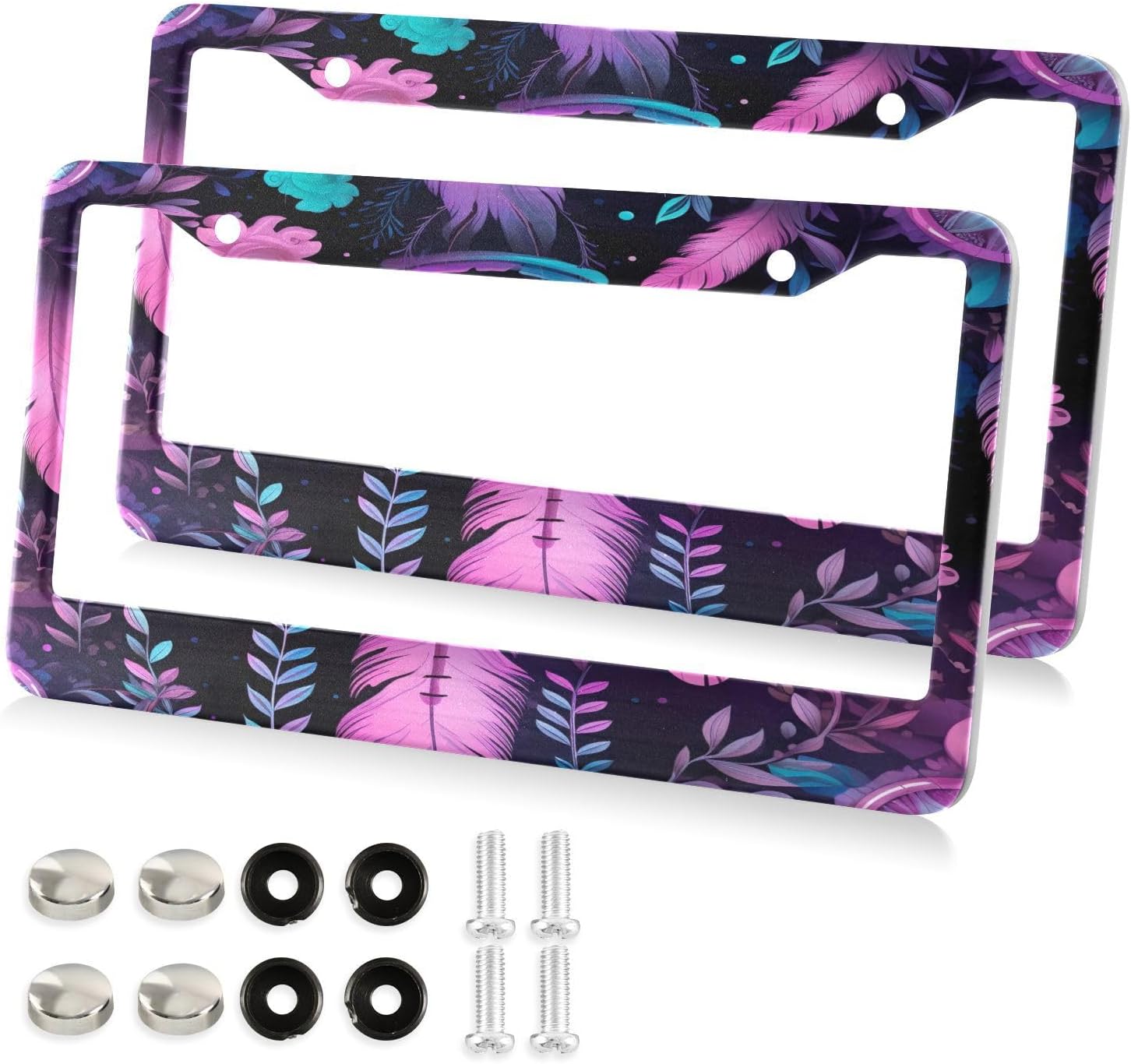 Abstract Pattern License Plate Frame, Aluminum Car Tag Frames, 2 Pack ...