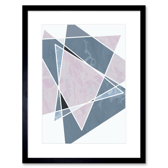 Abstract Pattern Lilac Triangles Artistic Shape Design Framed Art Print