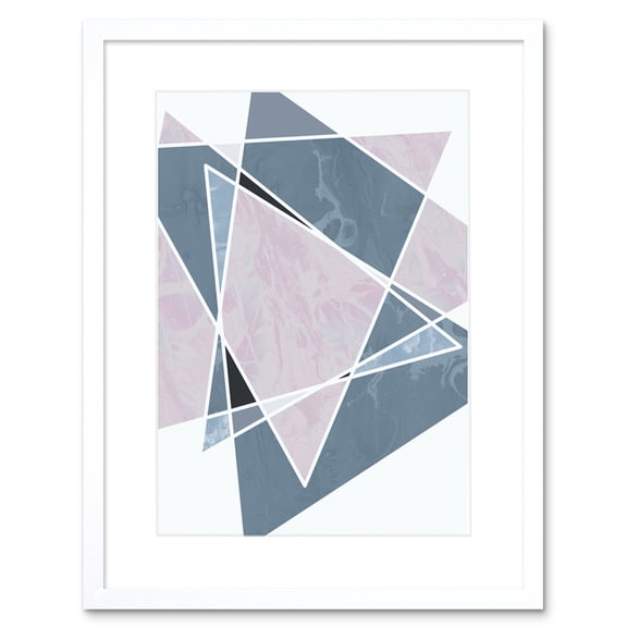 Abstract Pattern Lilac Triangles Artistic Shape Design Framed Art Print