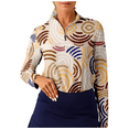 thumbnail image 1 of Abstract Pattern Long Sleeve Shirts Women's Half Zip Stand Collar Tops Casual Golf Shirt, 1 of 2