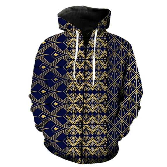 Abstract Pattern Men's Zipper Hoodie Cool Hip Hop 2024 Hot Sale Casual ...