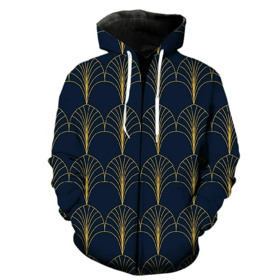 Abstract Pattern Men's Zipper Hoodie Spring Sweatshirts Long Sleeve ...