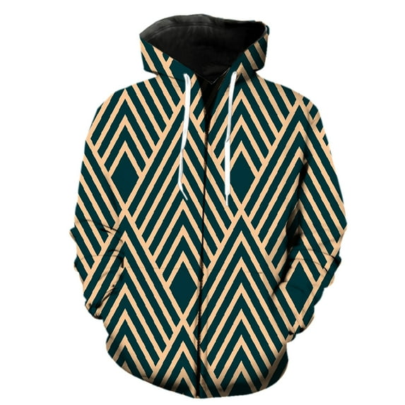 Abstract Pattern Men's Zipper Hoodie Spring Sweatshirts Long Sleeve ...